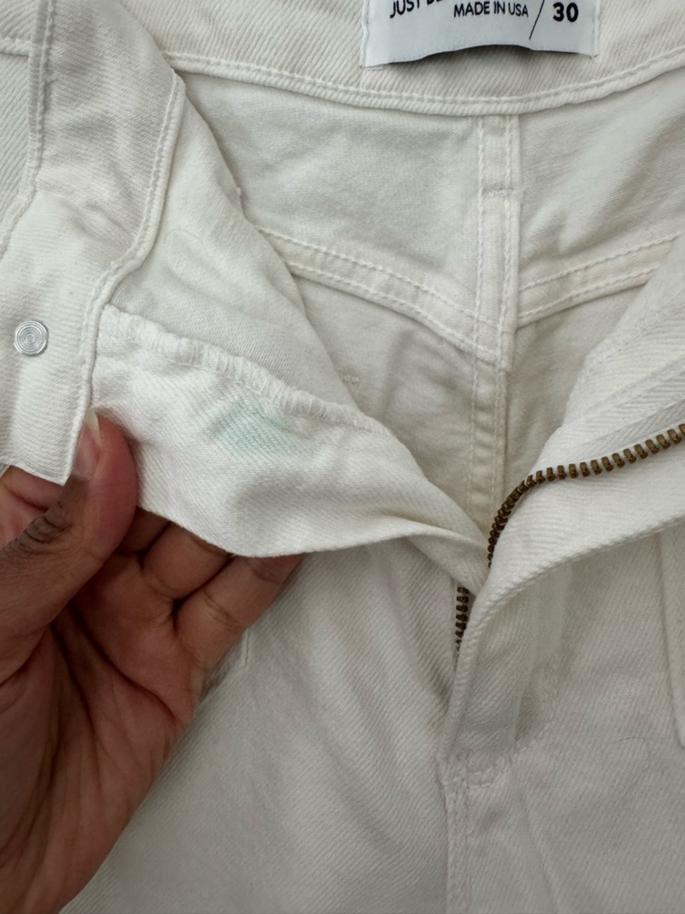 Just Black Denim Sailor Pocket Wide Leg Pants in cream, size 30 - Picture 6 of 10